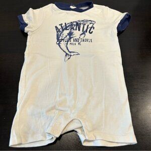 Ralph Lauren Short Sleeve Romper Atlantic Supplies   Tackle White Blue